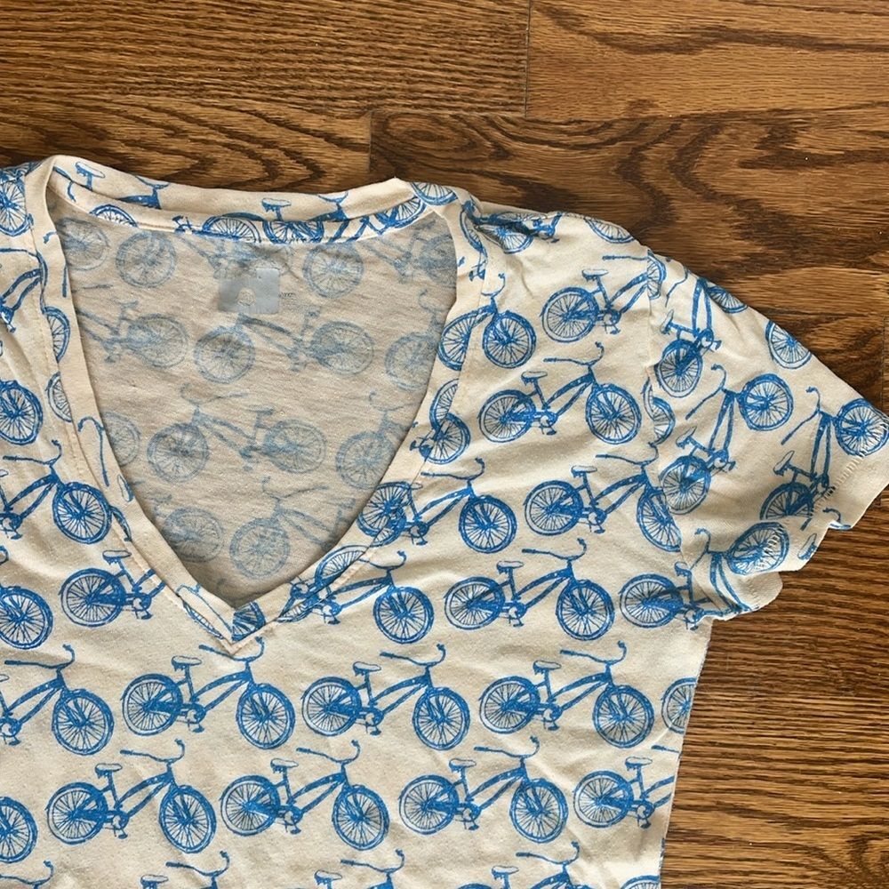 Urban Outfitters BDG Soft Thin Short Sleeve T-Shirt Bicycle Graphic Tee Blue